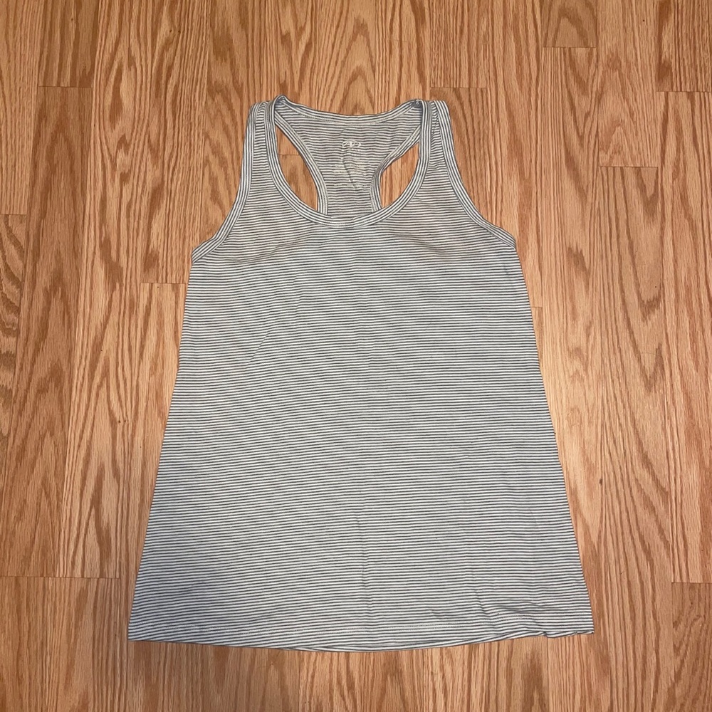 Gray Stripe Racerback Tank Top - X Small